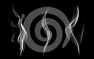 Abstract smoke isolated on black background.