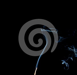 Abstract smoke of joss stickon black