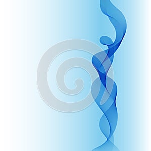 Abstract smooth color wave vector. Curve flow blue motion illustration. Smoke design.