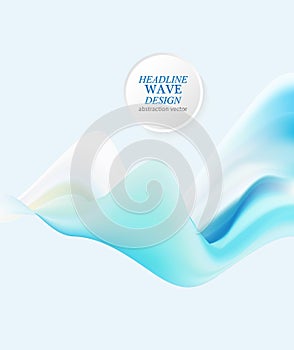 Abstract smooth color wave vector. Curve flow blue motion illustration. Smoke design.