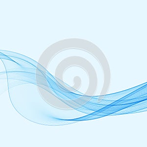 Abstract smooth color wave vector. Curve flow blue motion illustration. Smoke design. Vector lines.