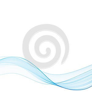 Abstract smooth color wave vector. Curve flow blue motion illustration. Smoke design. Vector lines
