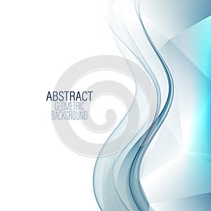 Abstract smooth color wave vector. Curve flow blue motion illustration. Smoke design. Vector lines.