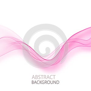 Abstract smooth color wave vector. Curve flow pink motion illustration. Pink purple smoky wave line. Pink wavy lines