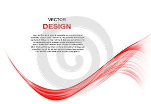 Abstract smooth color wave vector. Curve flow red motion illustration.