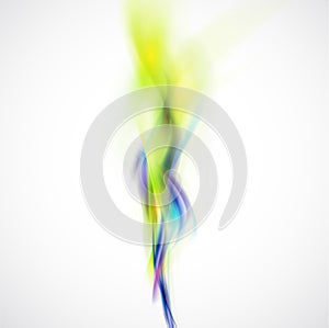 Abstract smooth colorful flow element vertical on white background