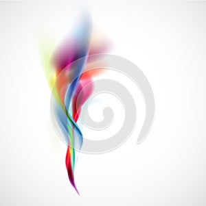 Abstract smooth colorful flow element vertical on white background