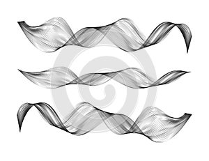 Abstract smooth curve line Design element Stylized wave of music