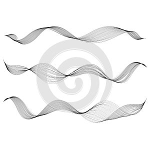 Abstract smooth curve line Design element Stylized wave of music