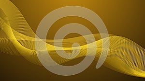 Abstract smooth curve line on gold gradient lighting color background