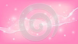 Abstract smooth curve line on pink gradient lighting color background