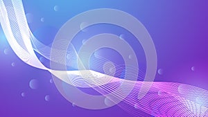 Abstract smooth curve line on purple gradient lighting color background