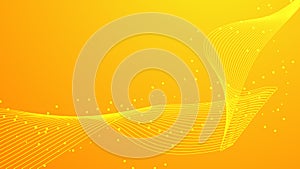 Abstract smooth curve line on yellow gradient lighting color background