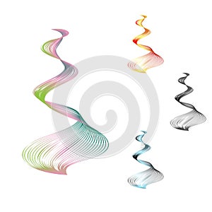 Abstract smooth curved line Design element Technological background with bright vertical wavy colored line