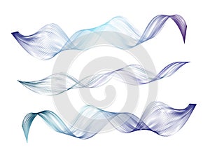 Abstract smooth curved line Design element Technological background with bright wavy colored line