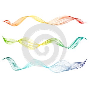 Abstract smooth curved line Design element Technological background with bright wavy colored line Stylization of digital equalizer