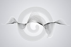 Abstract smooth curved line Design element Technological futuristic background with wavy line Stylization technology digital