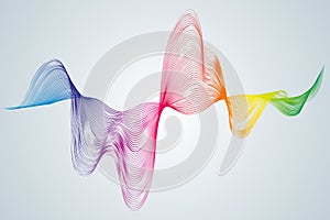 Abstract smooth curved lines Design element Technological background with a waveform line