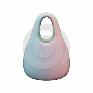 Abstract Smooth 3D Bag Shape with Gradient Colors