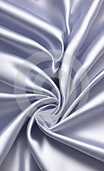 Abstract smooth elegant white fabric silk texture soft background, flowing satin waves. Gray, silver fabric silk texture close up.