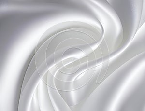 abstract smooth elegant white fabric silk texture soft background, satin waves, illustration ai generative
