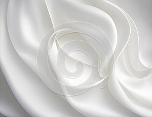 abstract smooth elegant white fabric silk texture soft background, satin waves, illustration ai generative