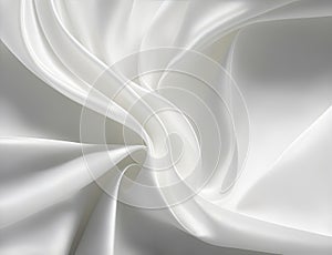 abstract smooth elegant white fabric silk texture soft background, satin waves, illustration ai generative