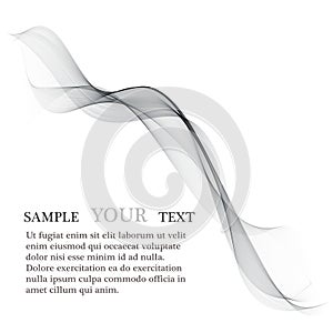 Abstract smooth gray wave . Curve flow grey motion illustration. Business wave background. Technology wave banner