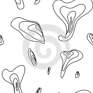 Abstract smooth lines simple cute seamless pattern