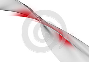 Abstract smooth red wave element. Flow curve red motion illustration. Smoky wave design