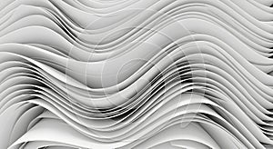 Abstract smooth white waves and layered surface design