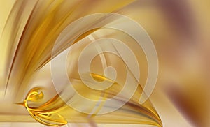 Abstract smooth yellow gold folds