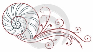Abstract Snail Shell with Dynamic Swirls Vector, vector design Generative AI