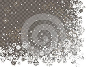 Abstract snow background for your Merry Christmas and Happy New Year corner frame