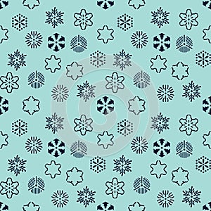 Abstract snow flake decorative seamless pattern