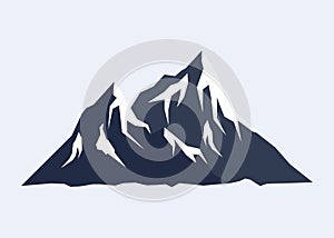 Abstract Snow Mountain in dark blue color landscape