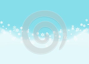 Abstract snowflake background with blue snow drift wave