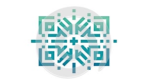 Abstract Snowflake Circuit Board Pattern, vector design Generative AI