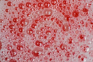 Abstract soap bubbles in red colours