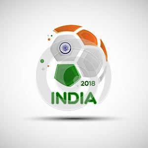 Abstract soccer ball with Indian national flag colors