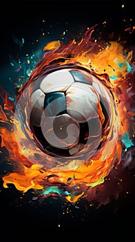 Abstract soccer ball, striking poster, a must have for sports fans