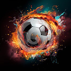 Abstract soccer ball, striking poster, a must have for sports fans