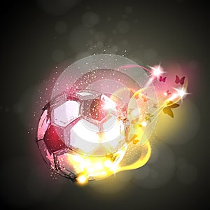 Abstract soccer light poster