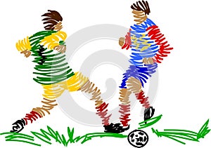 Abstract soccer player