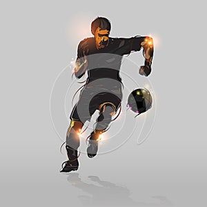 Abstract soccer striker