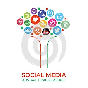 Abstract social media background with lines, connected circles