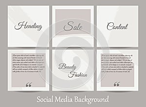 Abstract social media story post background. Ripped torn paper texture template mockup in neutral color.