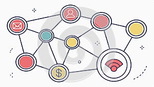 Abstract social network or connection diagram vector design Generative AI