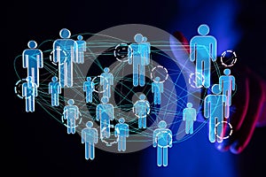 A abstract social network scheme, which contains business people