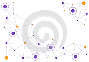 Abstract Social Network Vector Illustration with Polygonal Circles Shapes, Molecules Technology and Connecting Dots or Lines